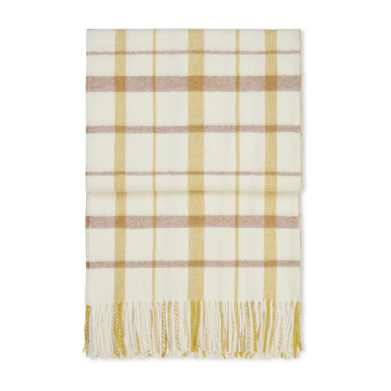 Elvang Denmark Tweed throw 130x200 cm Light yellow | Scandinavian Design | Cotton blankets & throws | Yellow