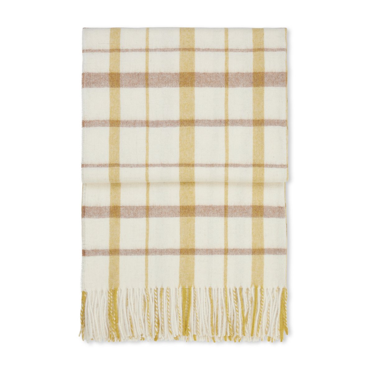 Elvang Denmark Tweed throw 130x200 cm Light yellow | Scandinavian Design | Cotton blankets & throws | Yellow