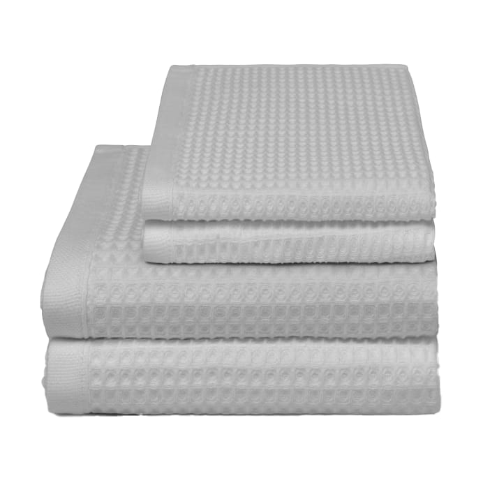 Waffle towel 50x70 cm - Light grey - Elvang Denmark