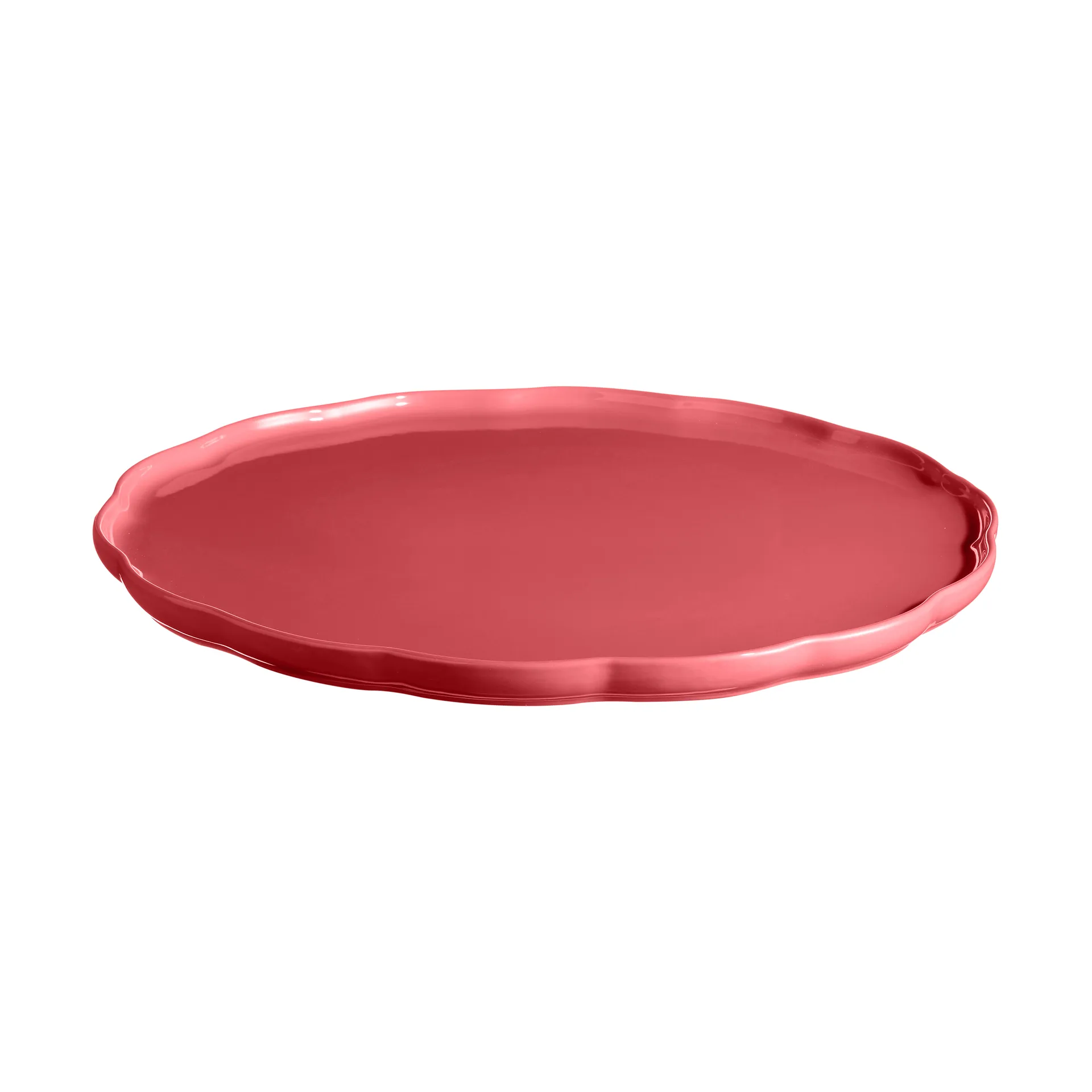 Emile Henry Madeleine serving platter, Bubblegum, round Emile Henry