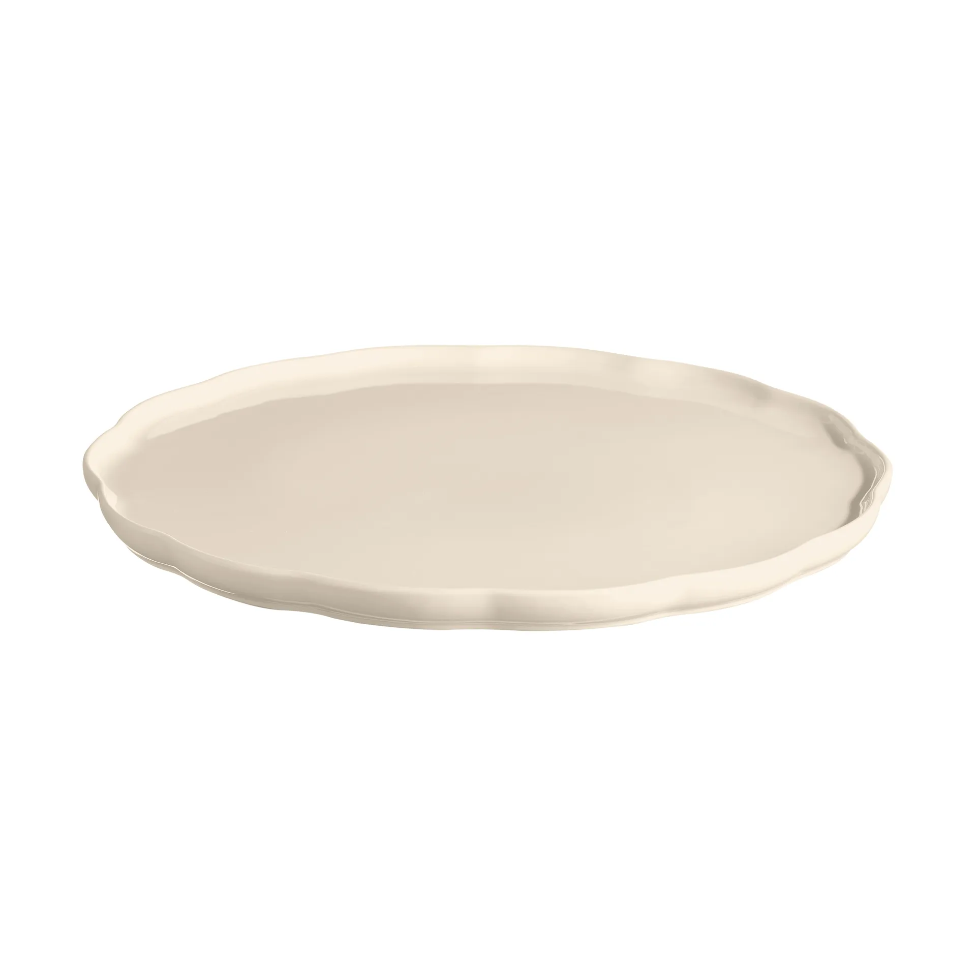 Emile Henry Madeleine serving platter, Cream, round Emile Henry