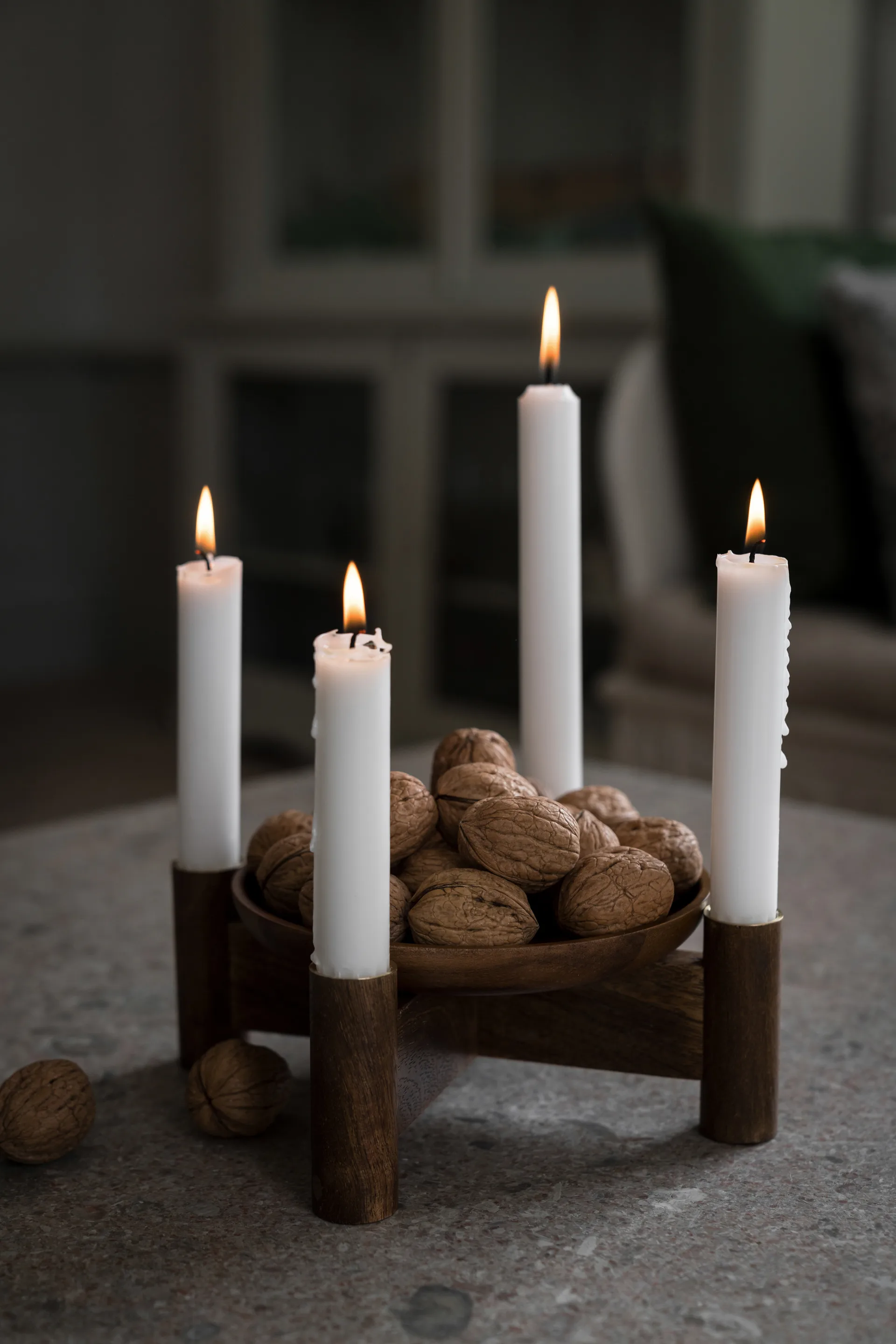 Ernst advent candle holder Ø22x8 cm, Dark brown ERNST