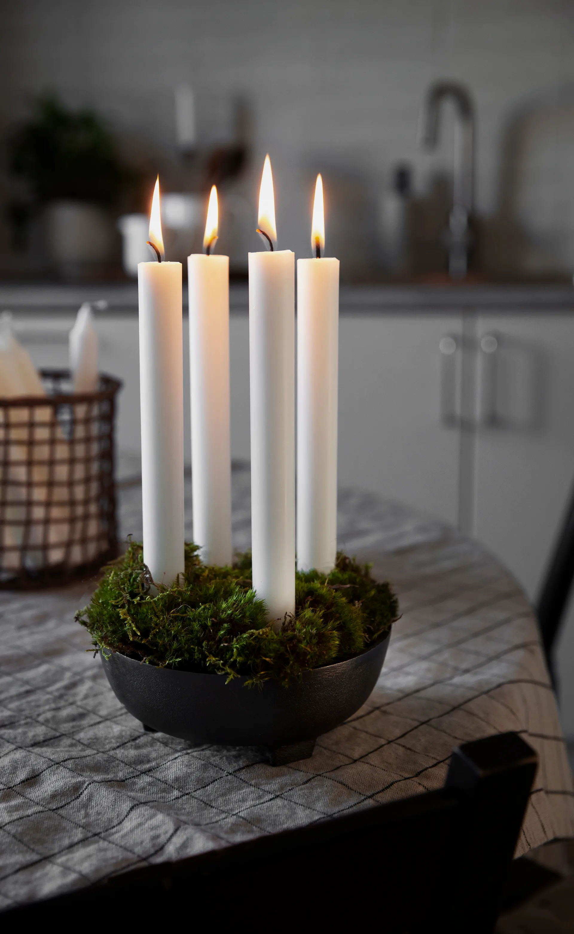 Ernst advent candle on foot Ø18 cm, Blackened aluminium ERNST