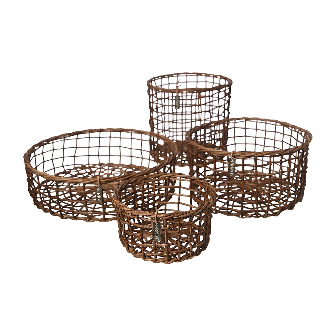 Ernst basket bamboo 4-pack Dark brown | Scandinavian Design | Storage baskets | Brown