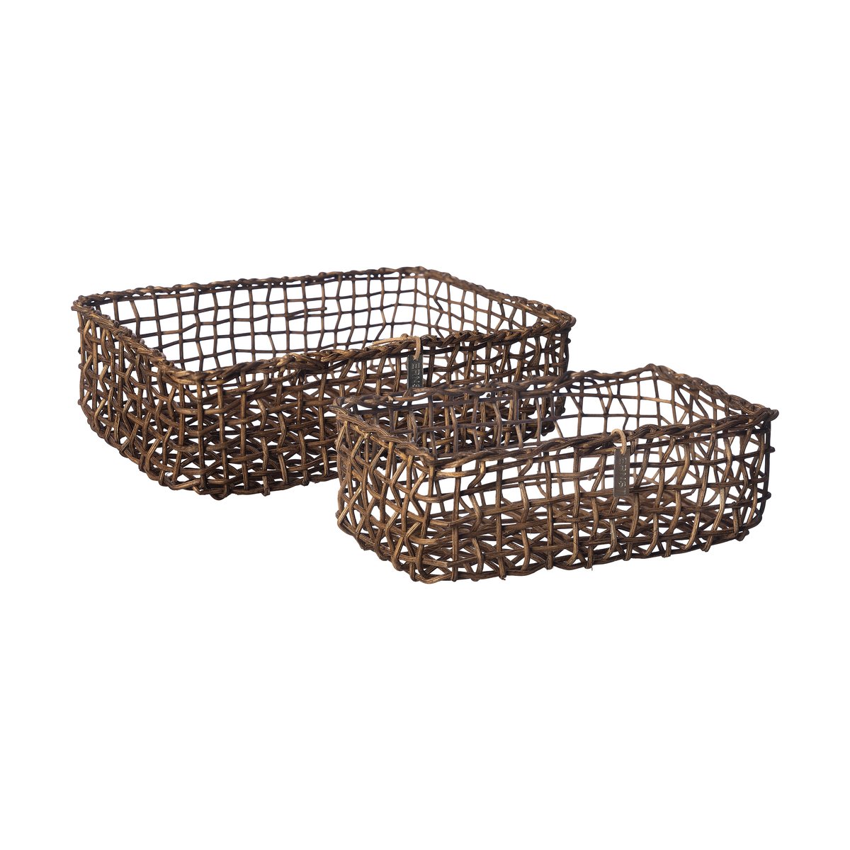 Ernst basket set rectangular 2 pieces Dark brown | Scandinavian Design | Storage baskets | Brown