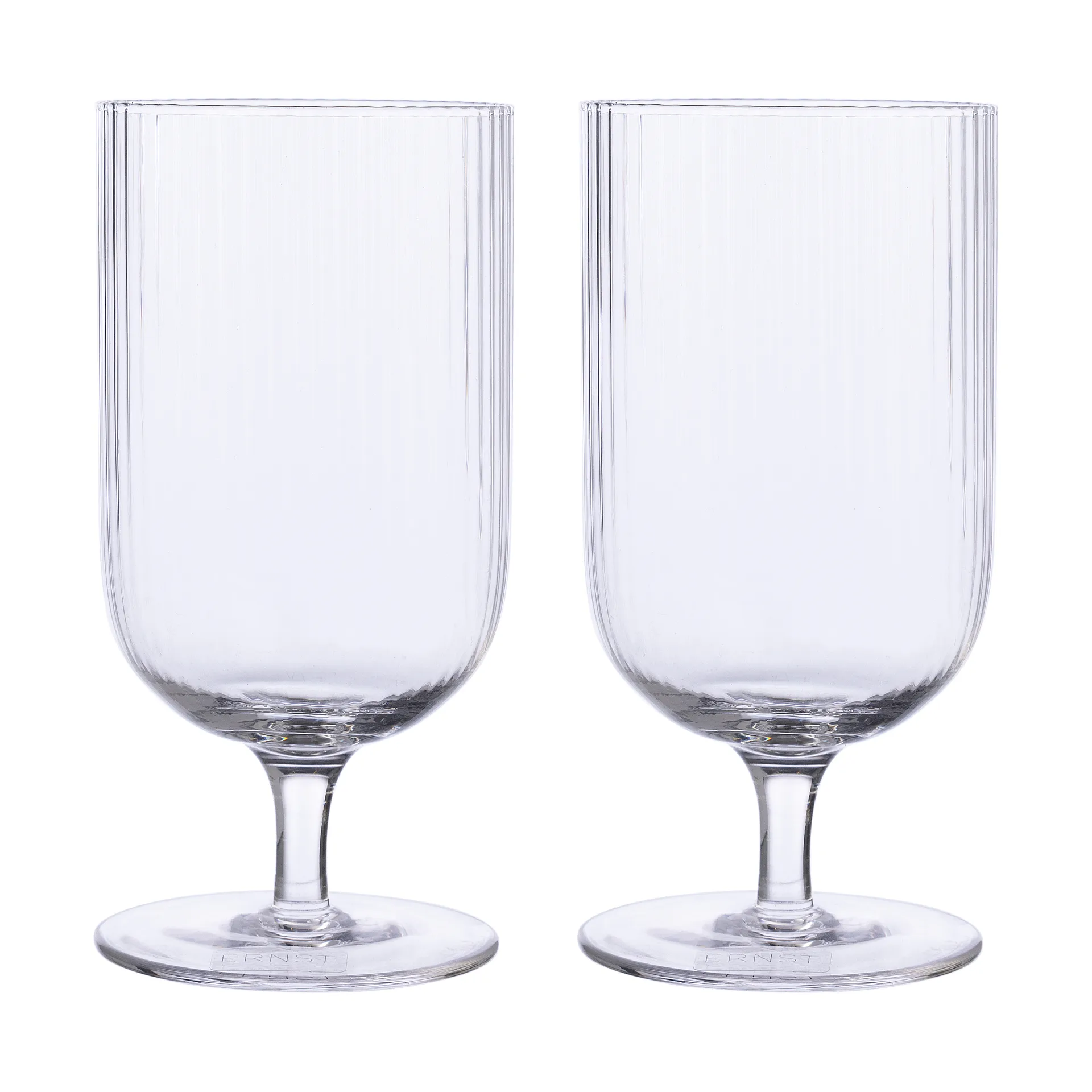 Ernst beer glass ribbed 2-pack, Clear ERNST