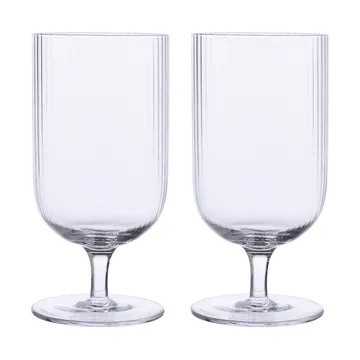 Ernst beer glass ribbed 2-pack - Clear - ERNST