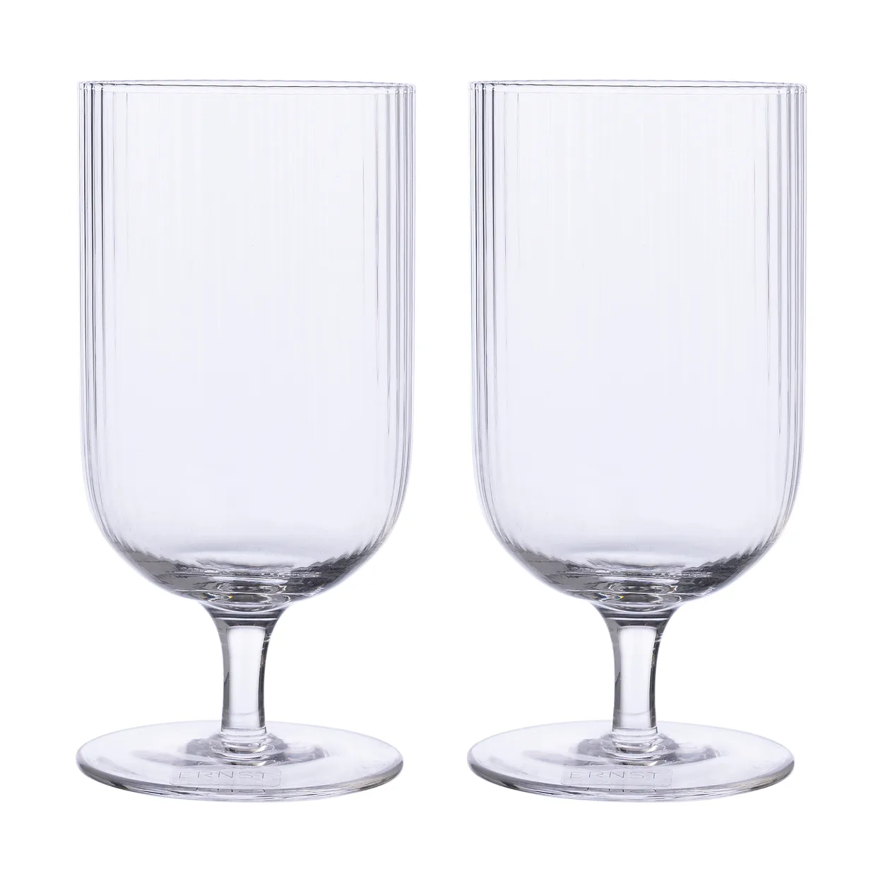 Ernst beer glass ribbed 2-pack Clear | Scandinavian Design | Beer glasses | Transparent