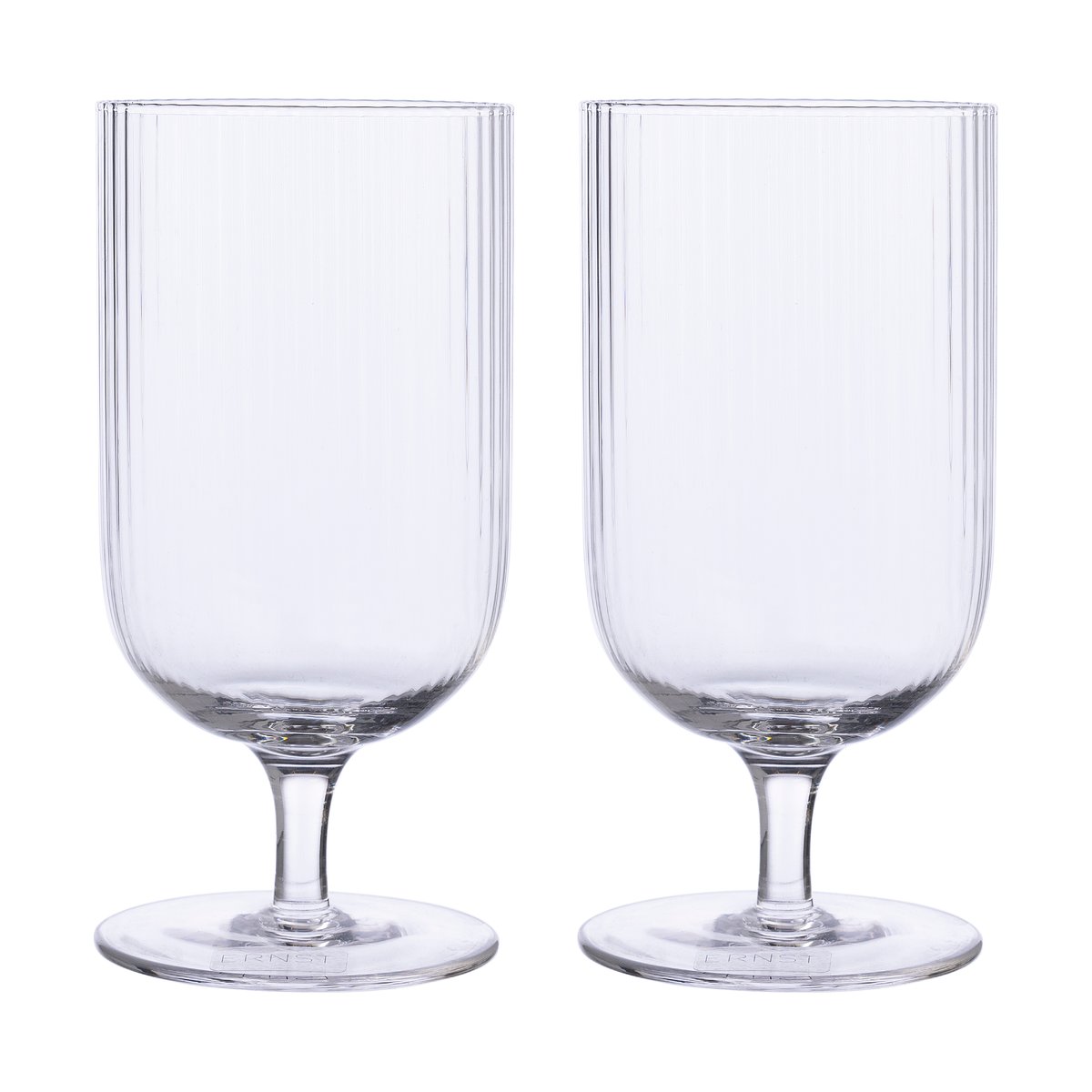 ERNST Ernst beer glass ribbed 2-pack Clear