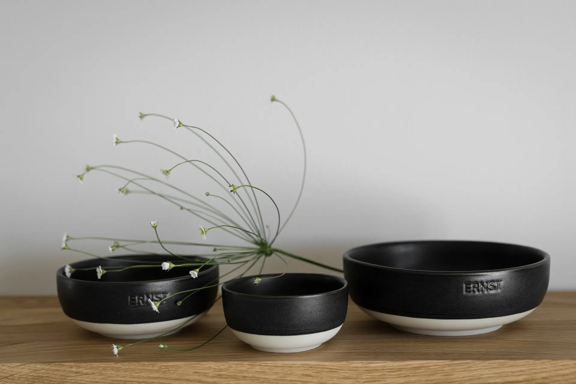 Ernst bowl, Matte black-natural base, Ø8 cm ERNST