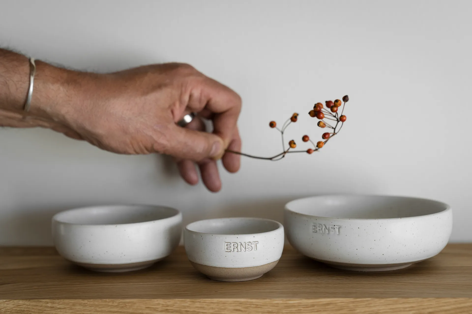 Ernst bowl, White-natural base, Ø8 cm ERNST