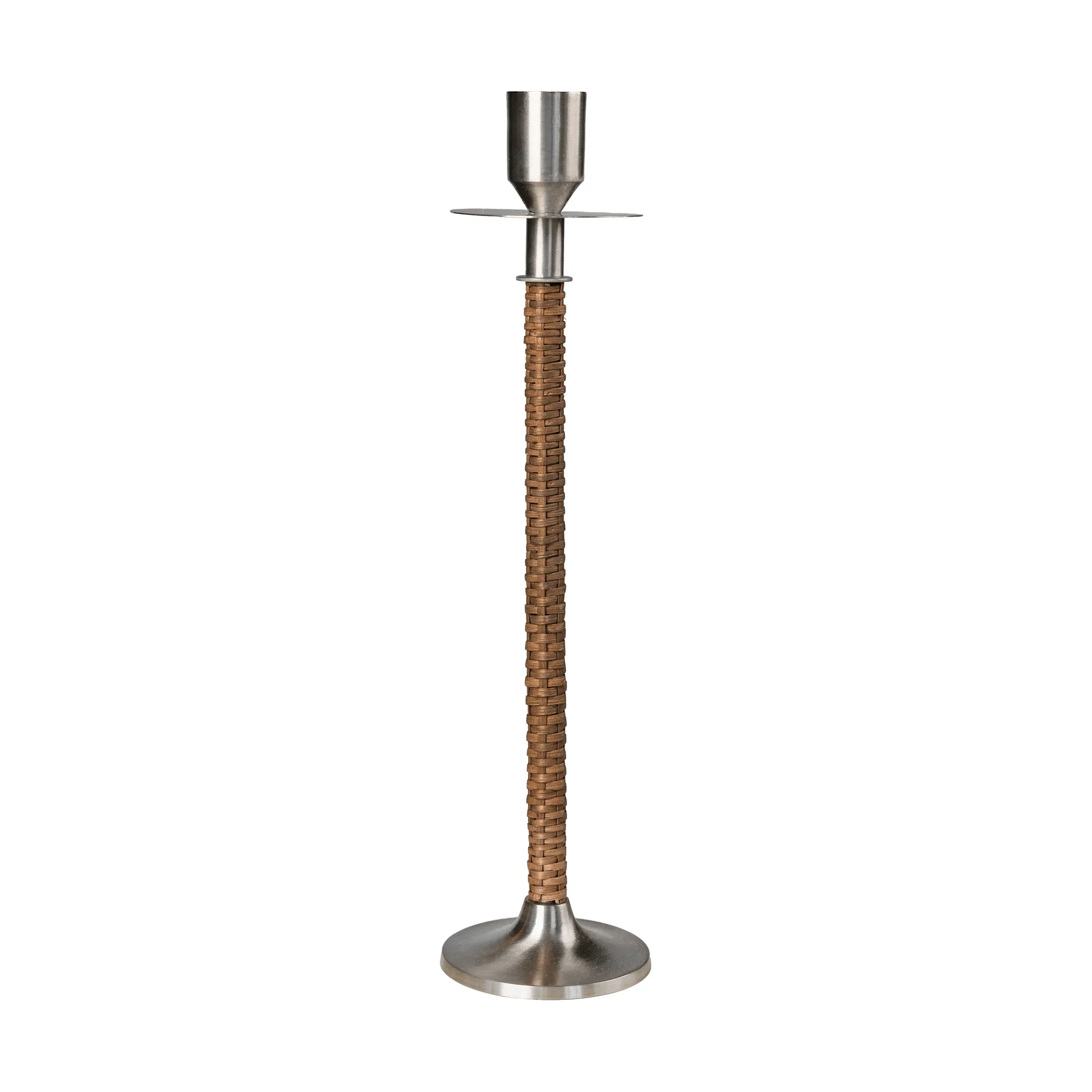 Ernst braided candleholder, Brushed steel, Ø8x30 cm ERNST