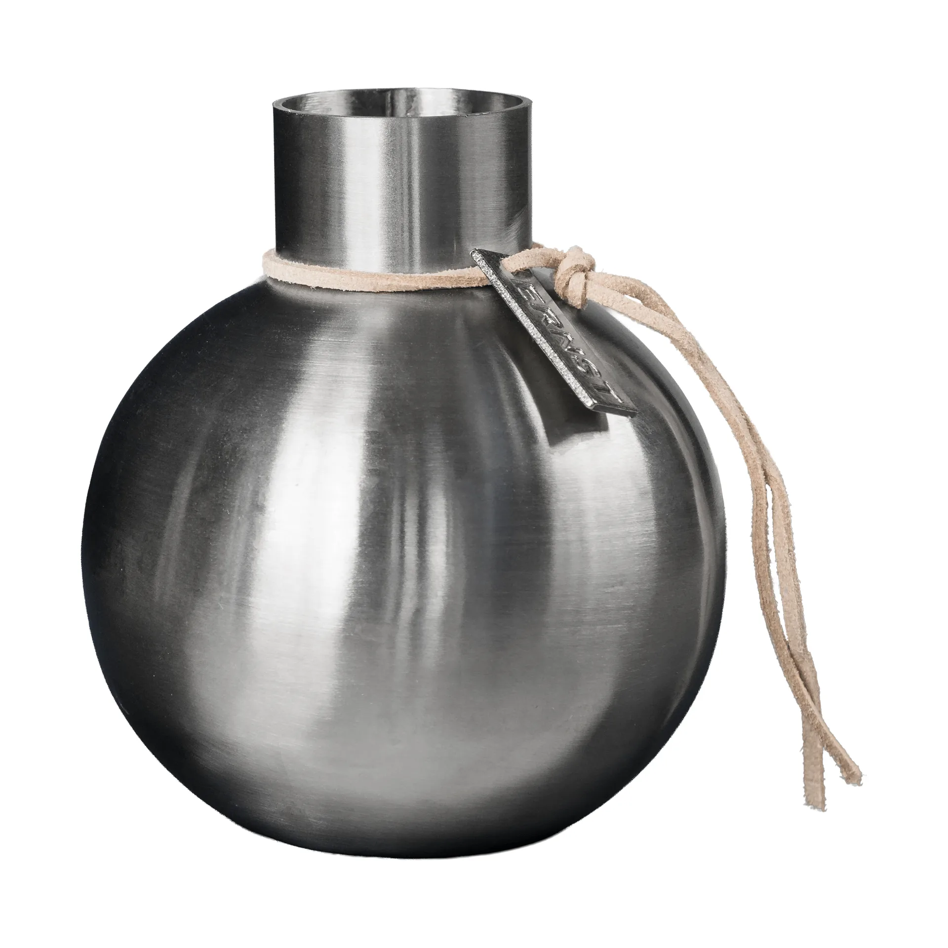 Ernst brushed steel vase, Ø7.5x9.5 cm ERNST