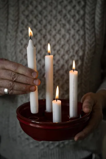 Ernst candle bowl for 4 candles - Red - ERNST
