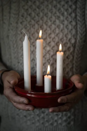 Ernst candle bowl for 4 candles - Red - ERNST
