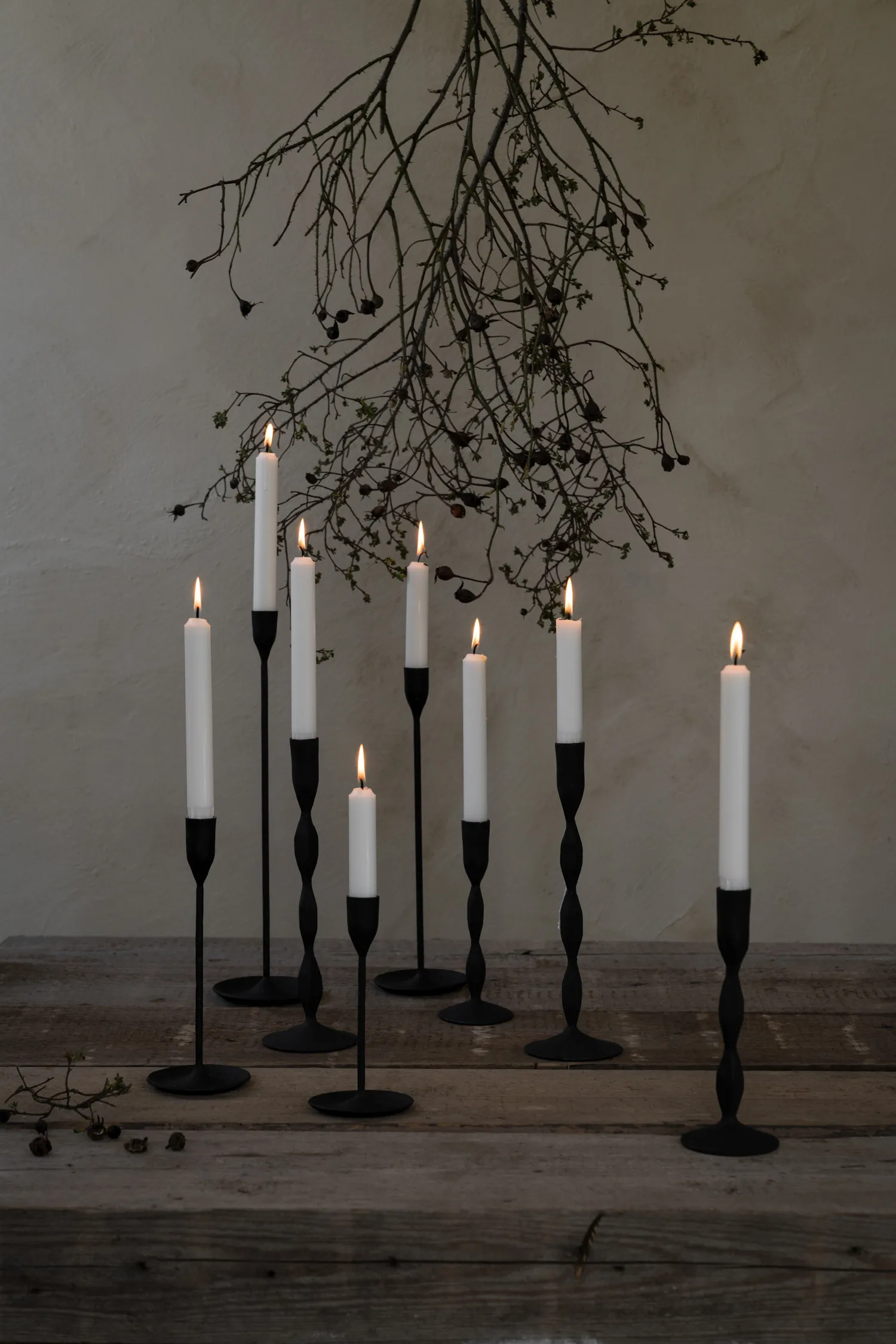 Ernst candle holder black metal, 18 cm ERNST