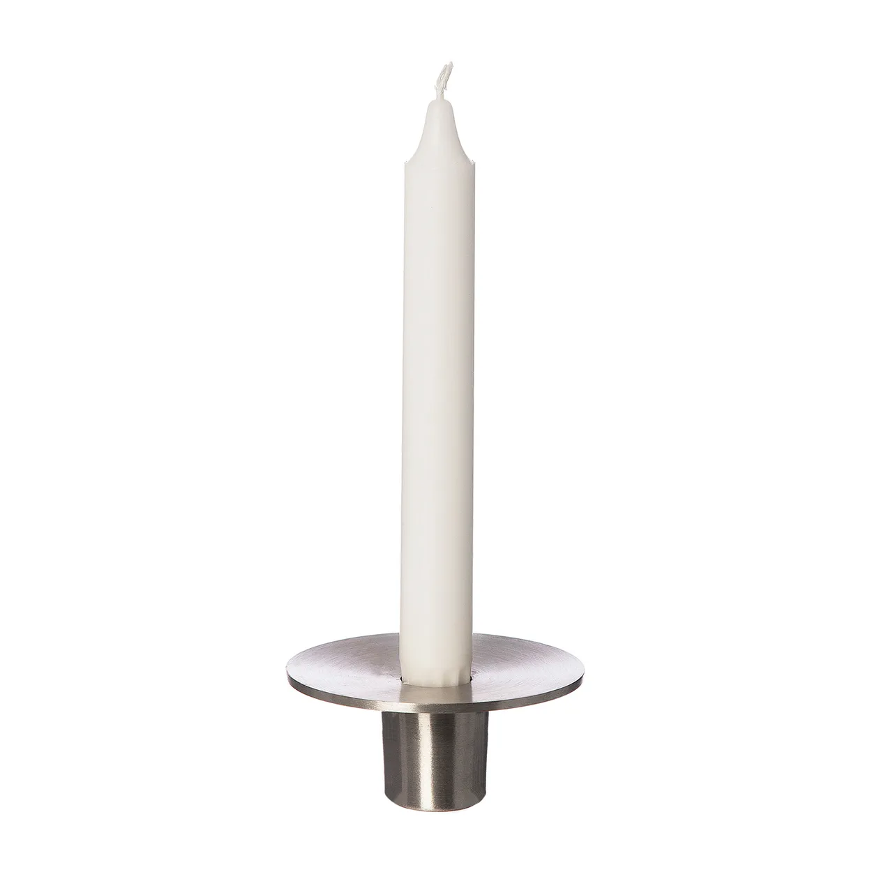 Ernst candle holder brushed aluminum o9.2 cm 4 cm | Scandinavian Design | Candle holders | Silver-coloured