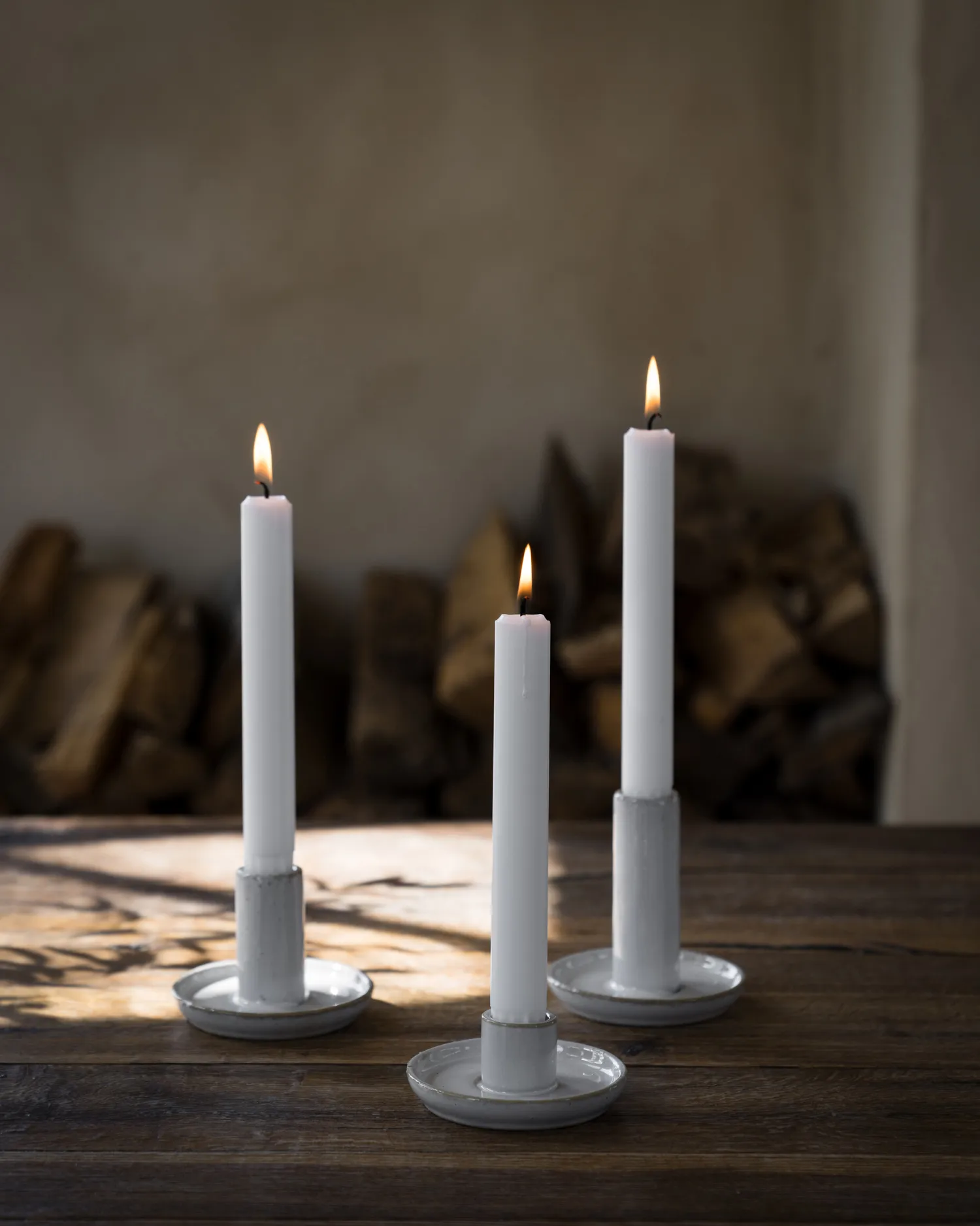 Ernst candle holder natural white, Ø9x6 cm ERNST