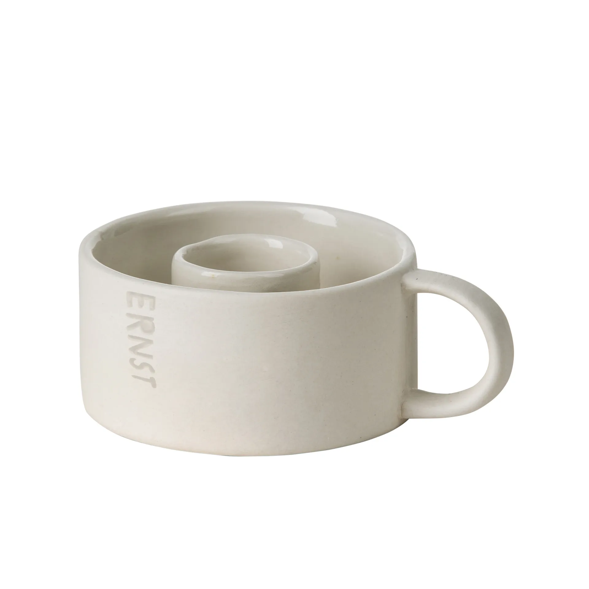 Ernst candle holder with handle, white ERNST