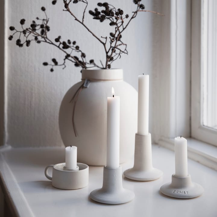 Ernst candle holder with handle, white ERNST