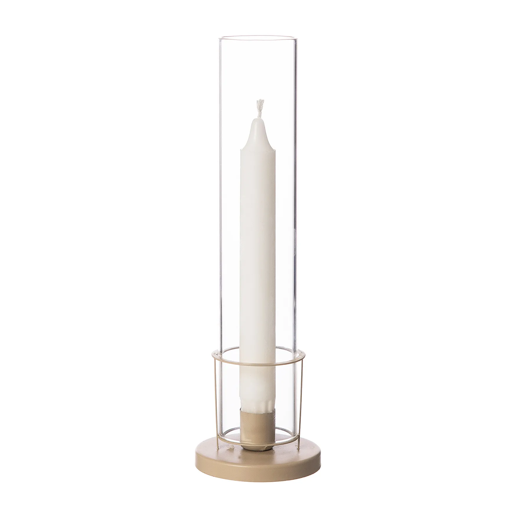 Ernst candle sticks smal glass cylinder, Beige ERNST
