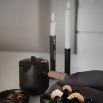 Ernst candle sticks wood black - 15 cm - ERNST