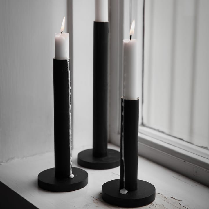 Ernst candle sticks wood black - 20 cm - ERNST