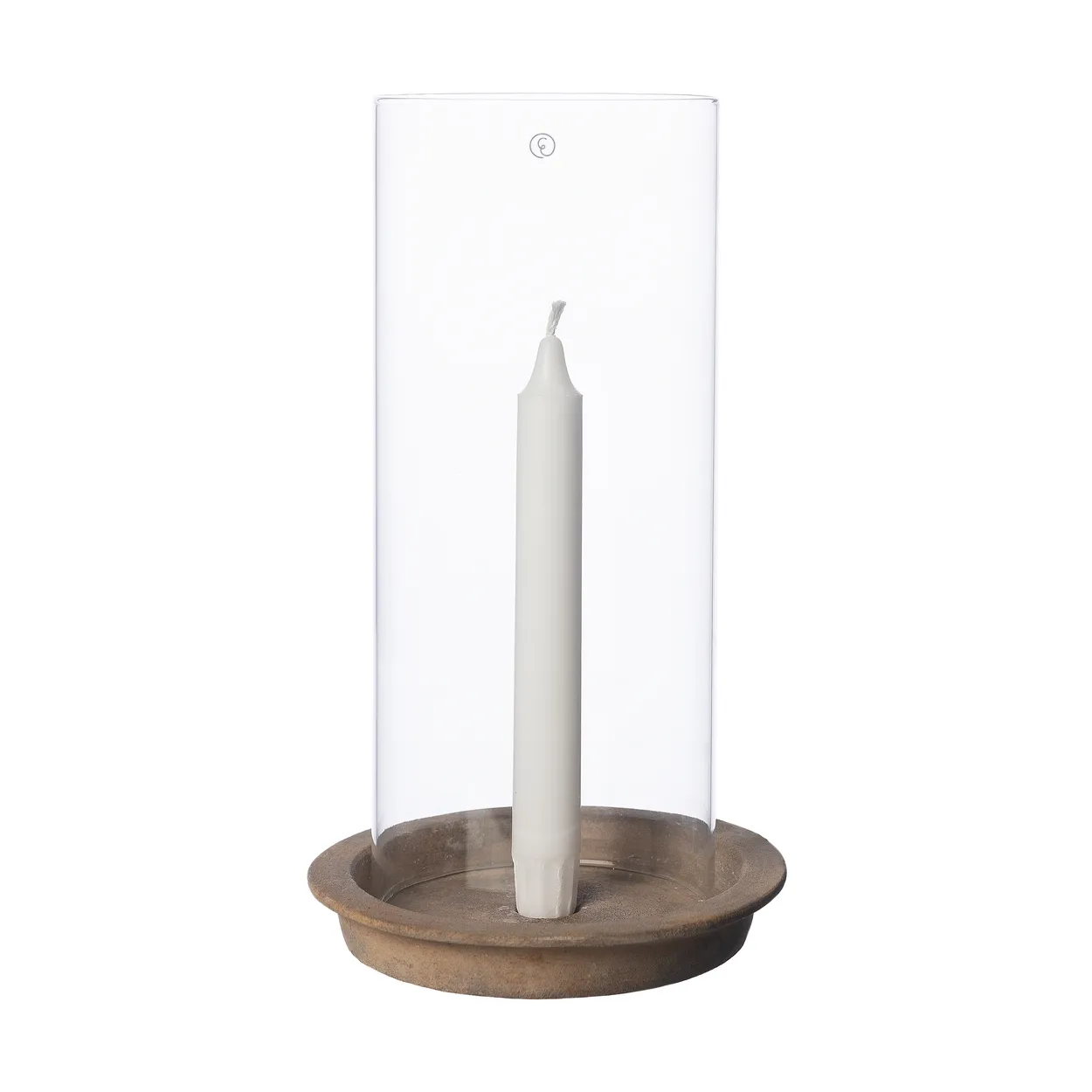 Ernst candle tray-candle holder incl glass cylinder 30 cm Terracotta