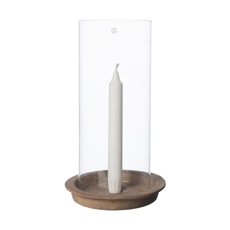ERNST Ernst candle tray-candle holder incl glass cylinder 30 cm Terracotta