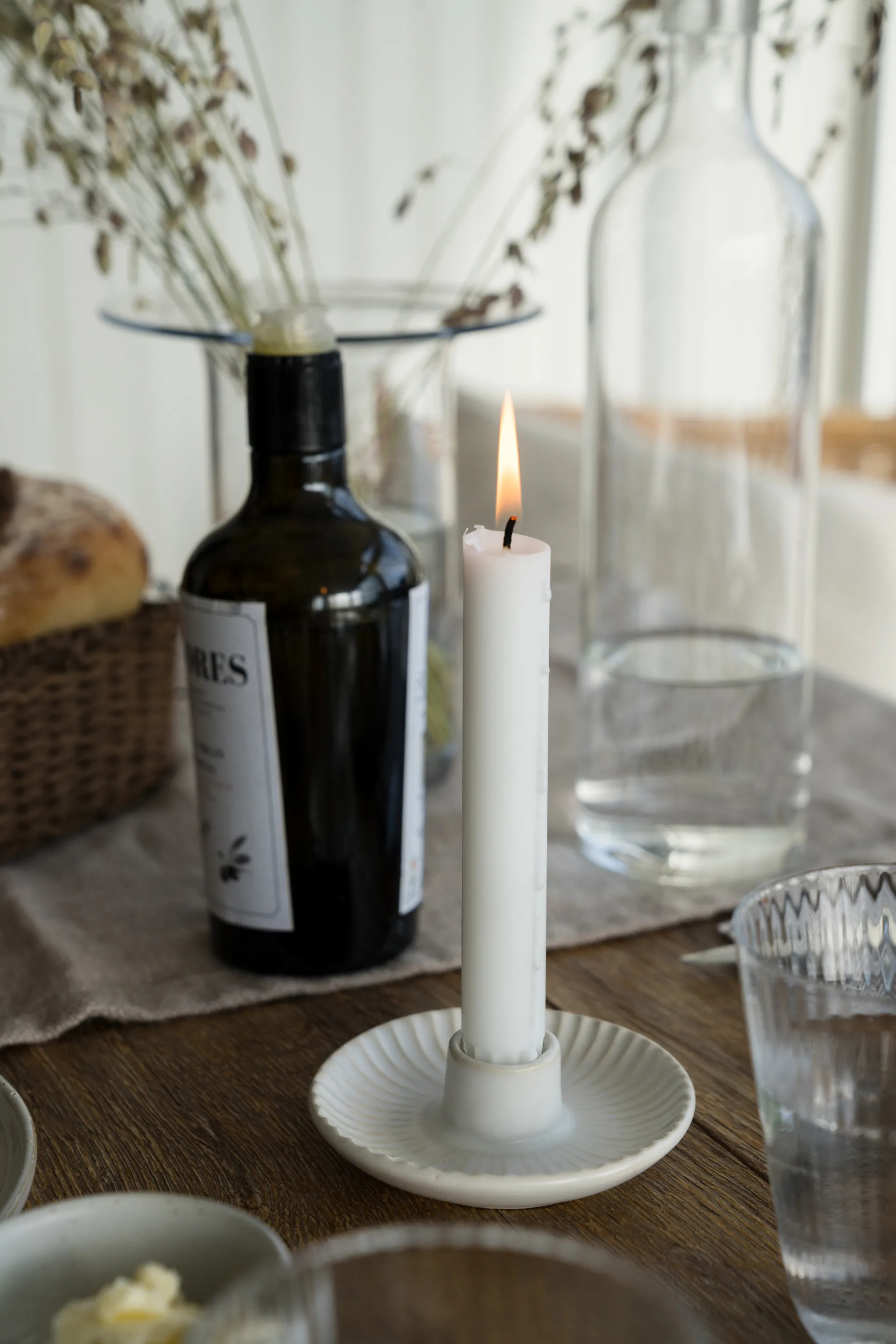 Ernst candleholder Ø10.5x3.5 cm, White ERNST
