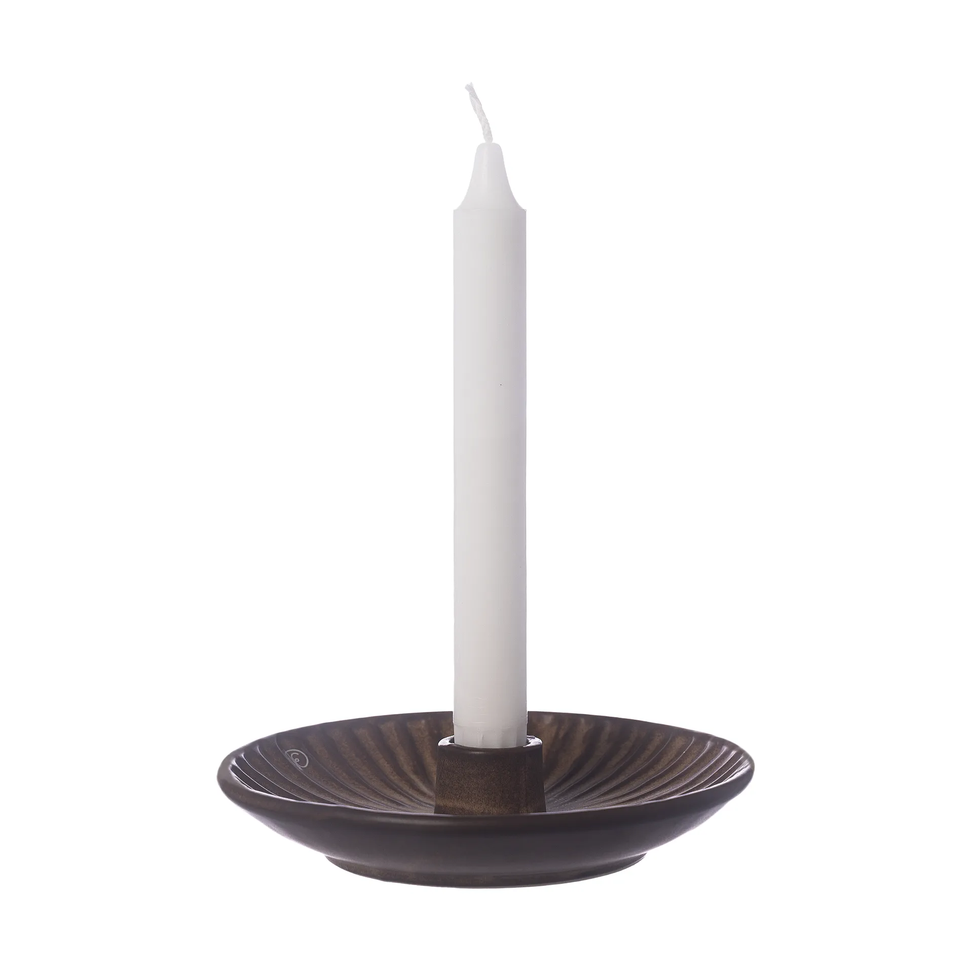 Ernst candlestick Ø16x3.5 cm, Brown-beige ERNST