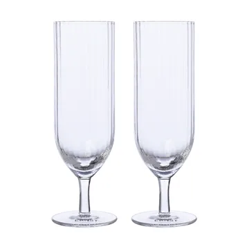 Ernst champagne glass ribbed 2-pack - Clear - ERNST