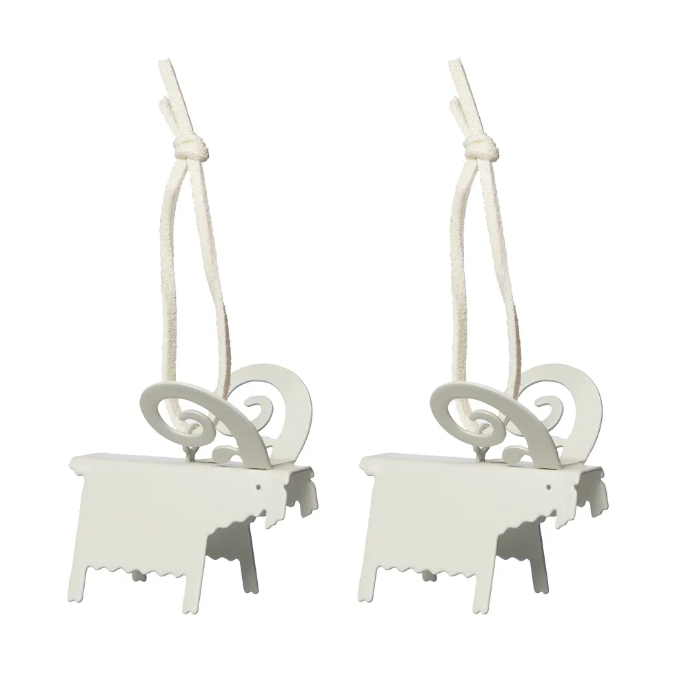 Ernst Christmas ornaments goat 2-pack, White 5 cm ERNST