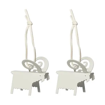 Ernst Christmas ornaments goat 2-pack - White 5 cm - ERNST