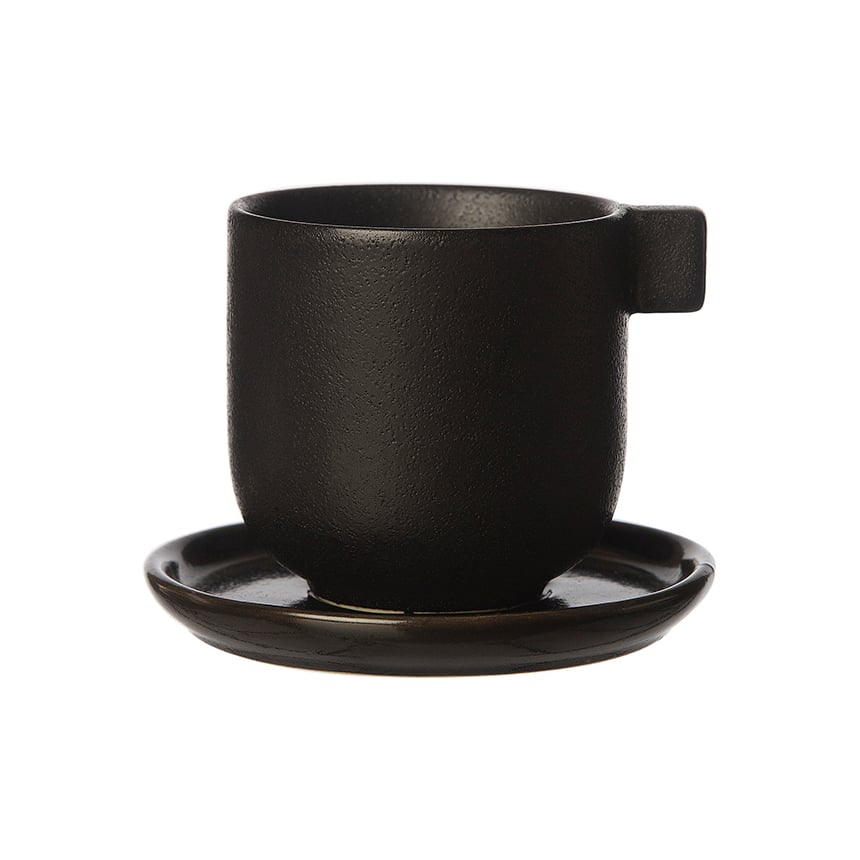 Ernst coffee cup with saucer 8.5 cm Black | Scandinavian Design | Coffee cups | Black