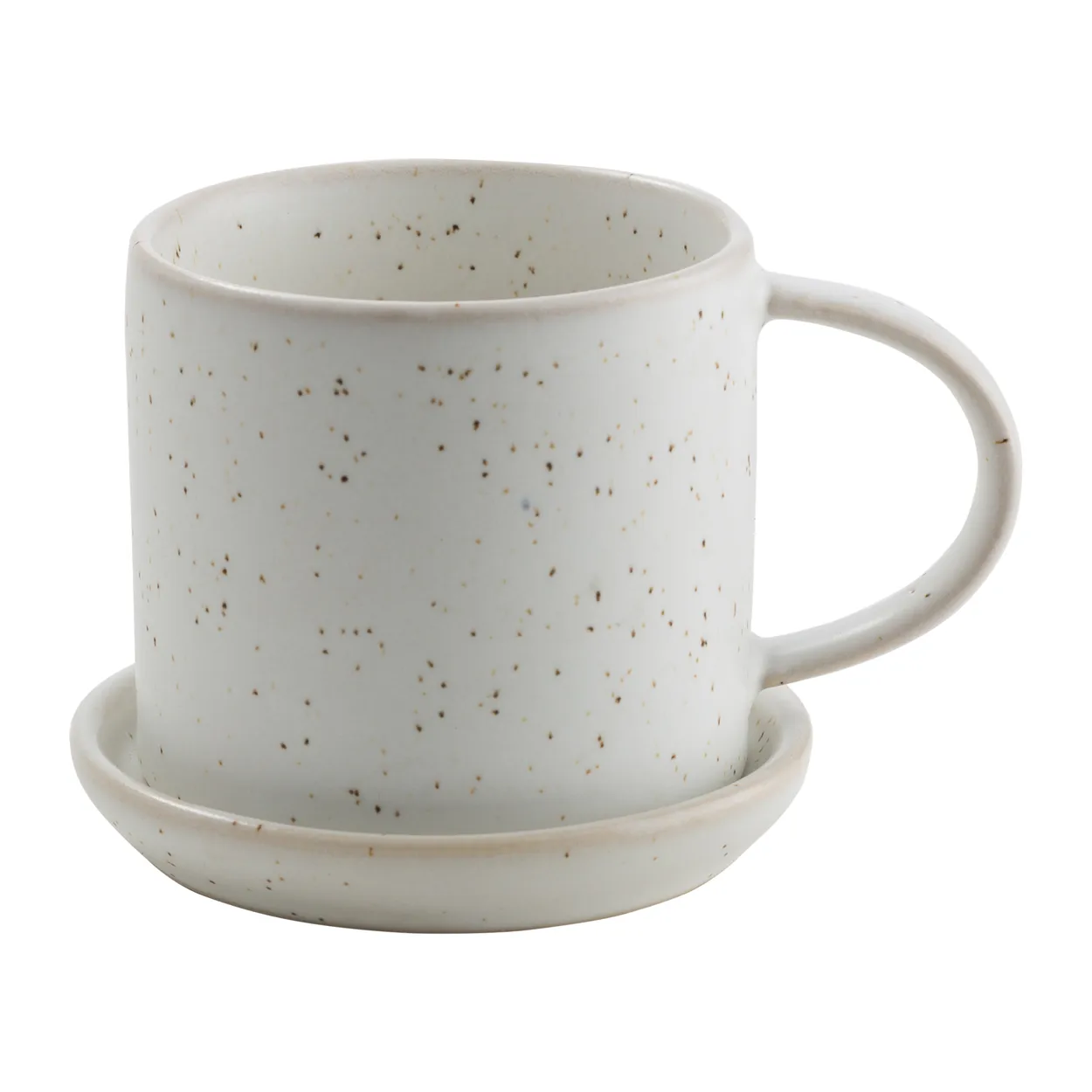 Ernst cup with saucer 7 cm White-speckled | Scandinavian Design | Coffee cups | White