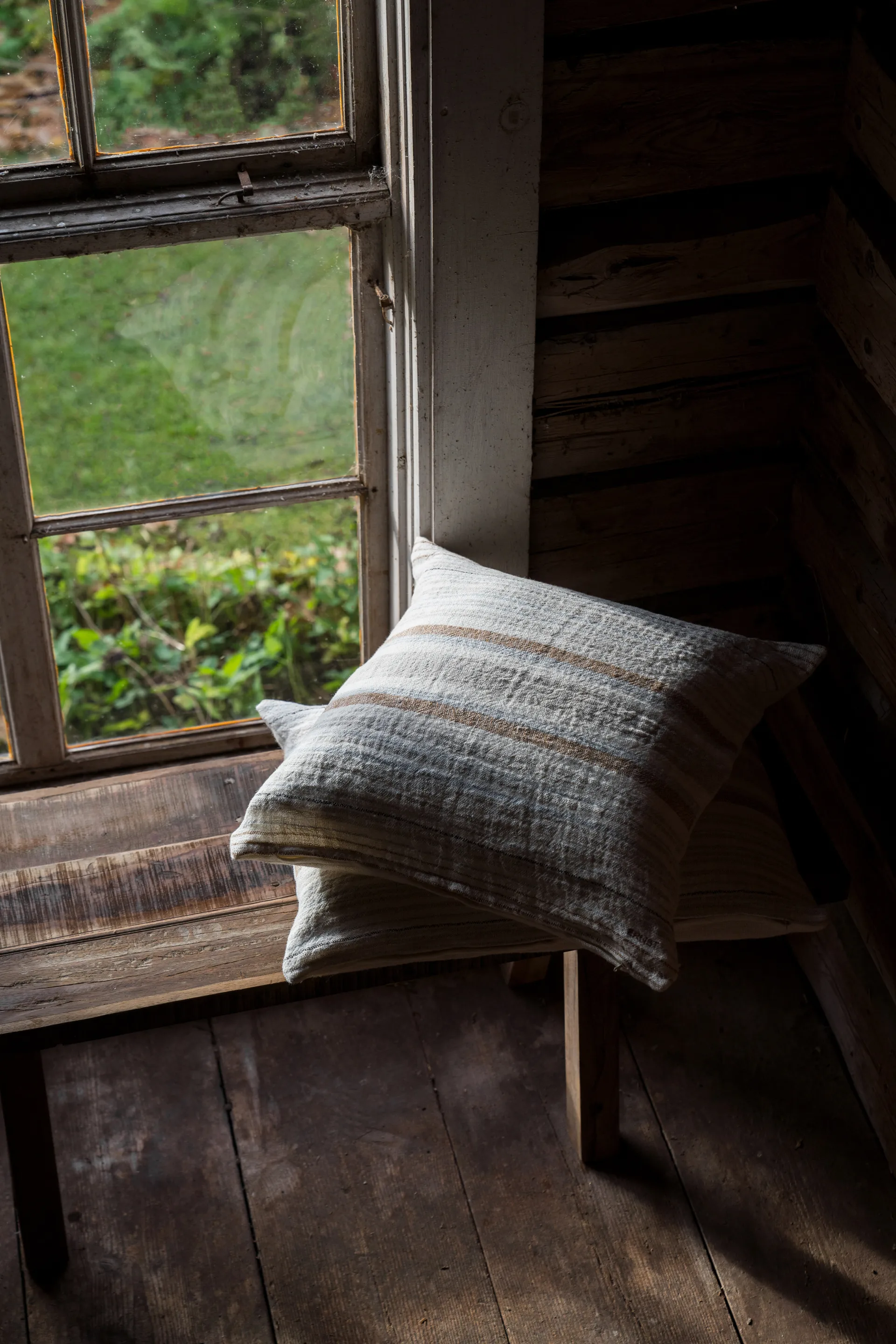 Ernst cushion cover half-linen 50x50 cm, Multi-light blue ERNST