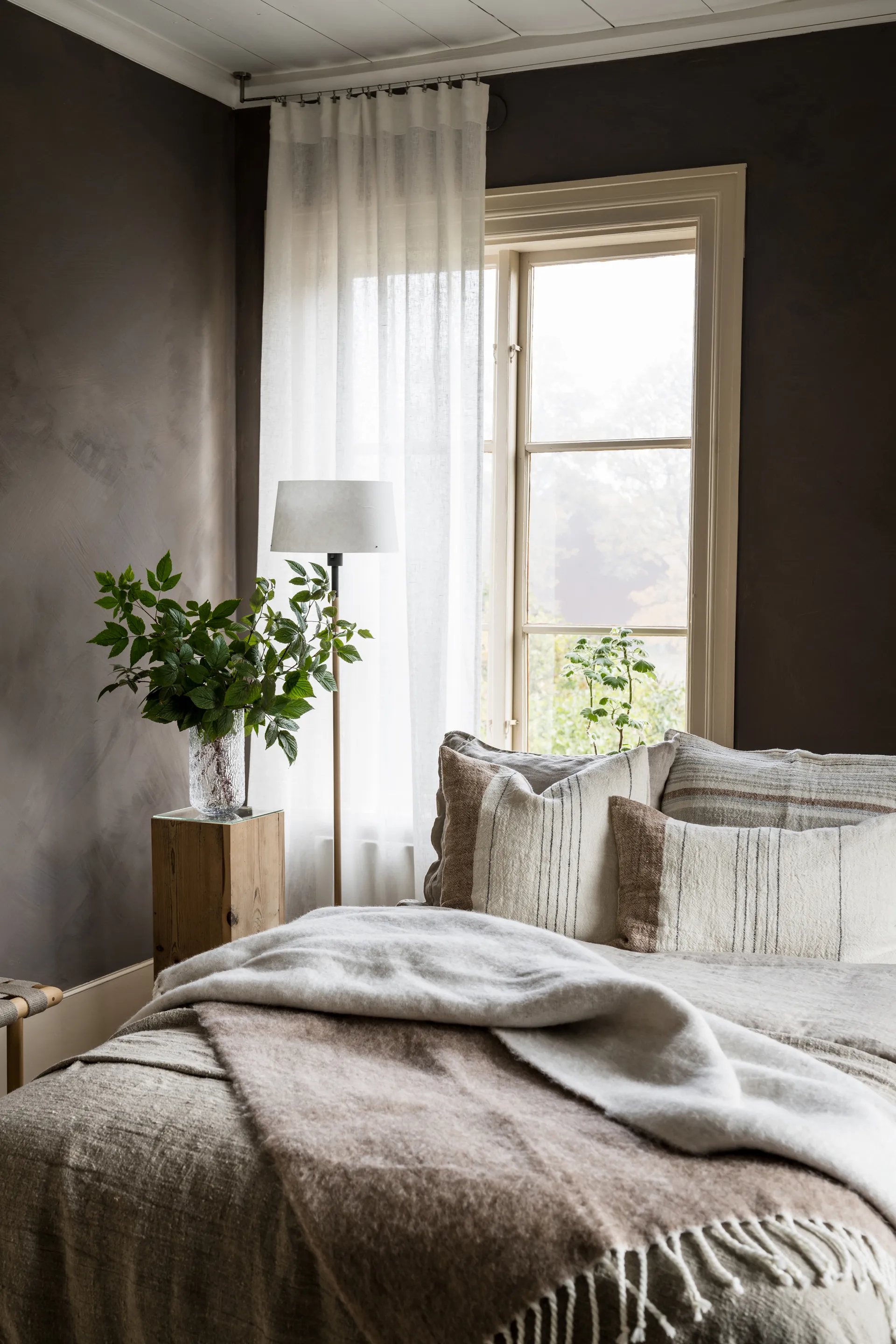 Ernst cushion cover half-linen 50x50 cm, Multi-white ERNST