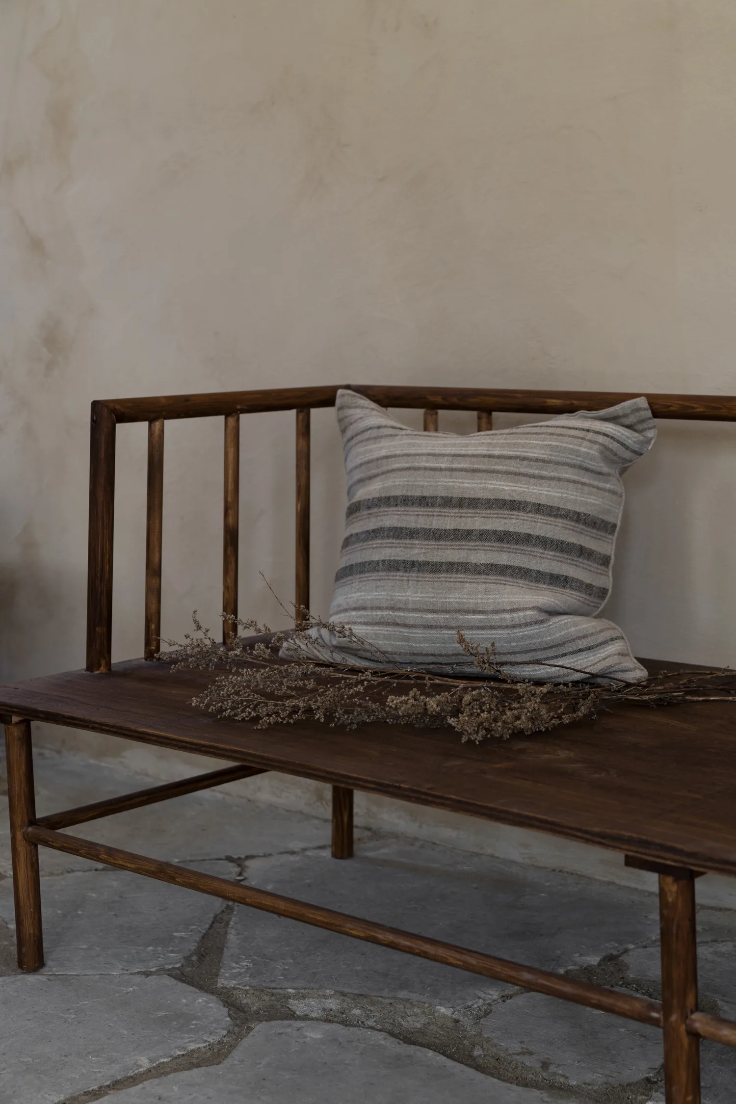 Ernst cushion cover linen-jute striped, 50x50 cm ERNST