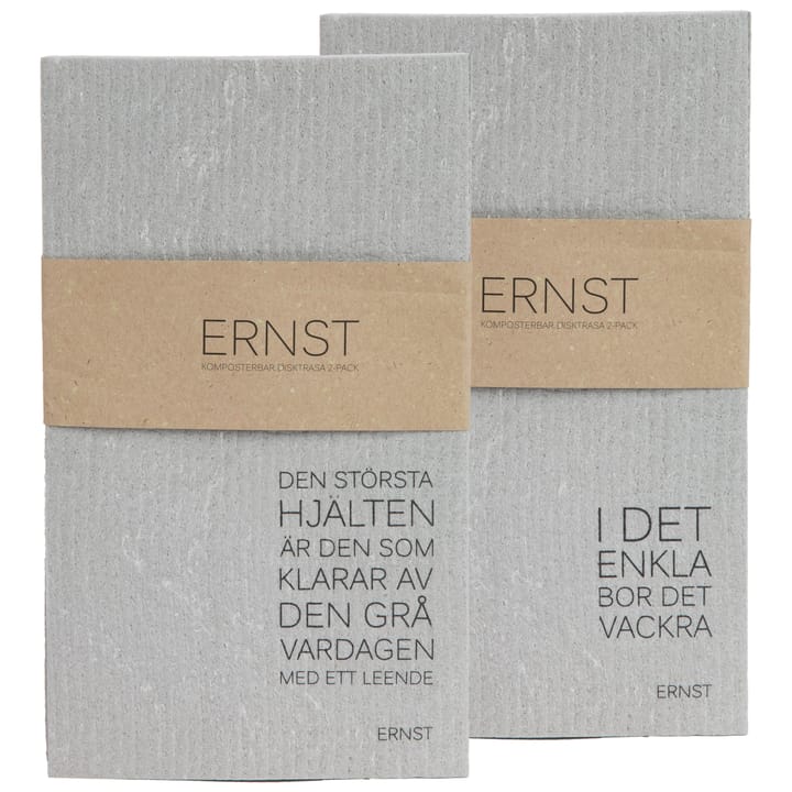 Ernst dish cloth 2-pack, 15x25cm - grey - ERNST