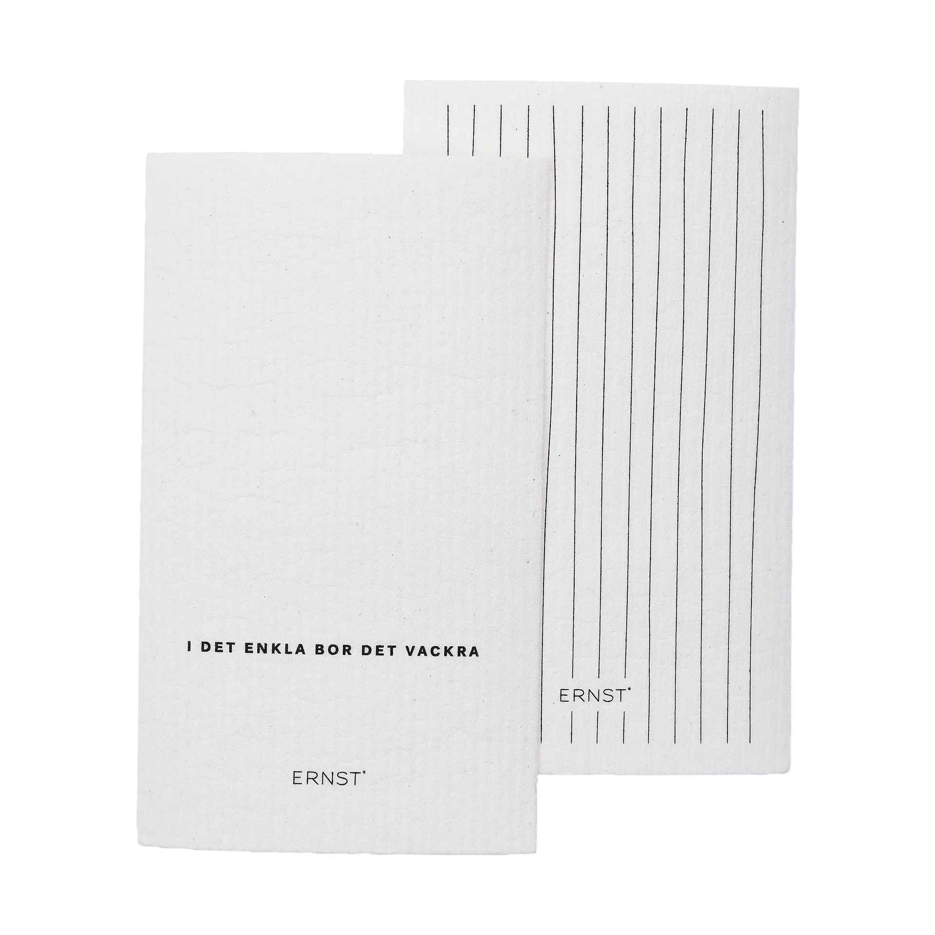 Ernst dishcloth quote/striped 2-pack, White ERNST