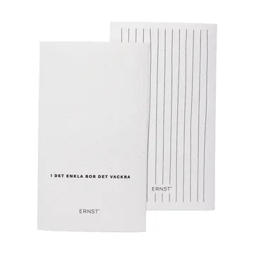 Ernst dishcloth quote/striped 2-pack - White - ERNST