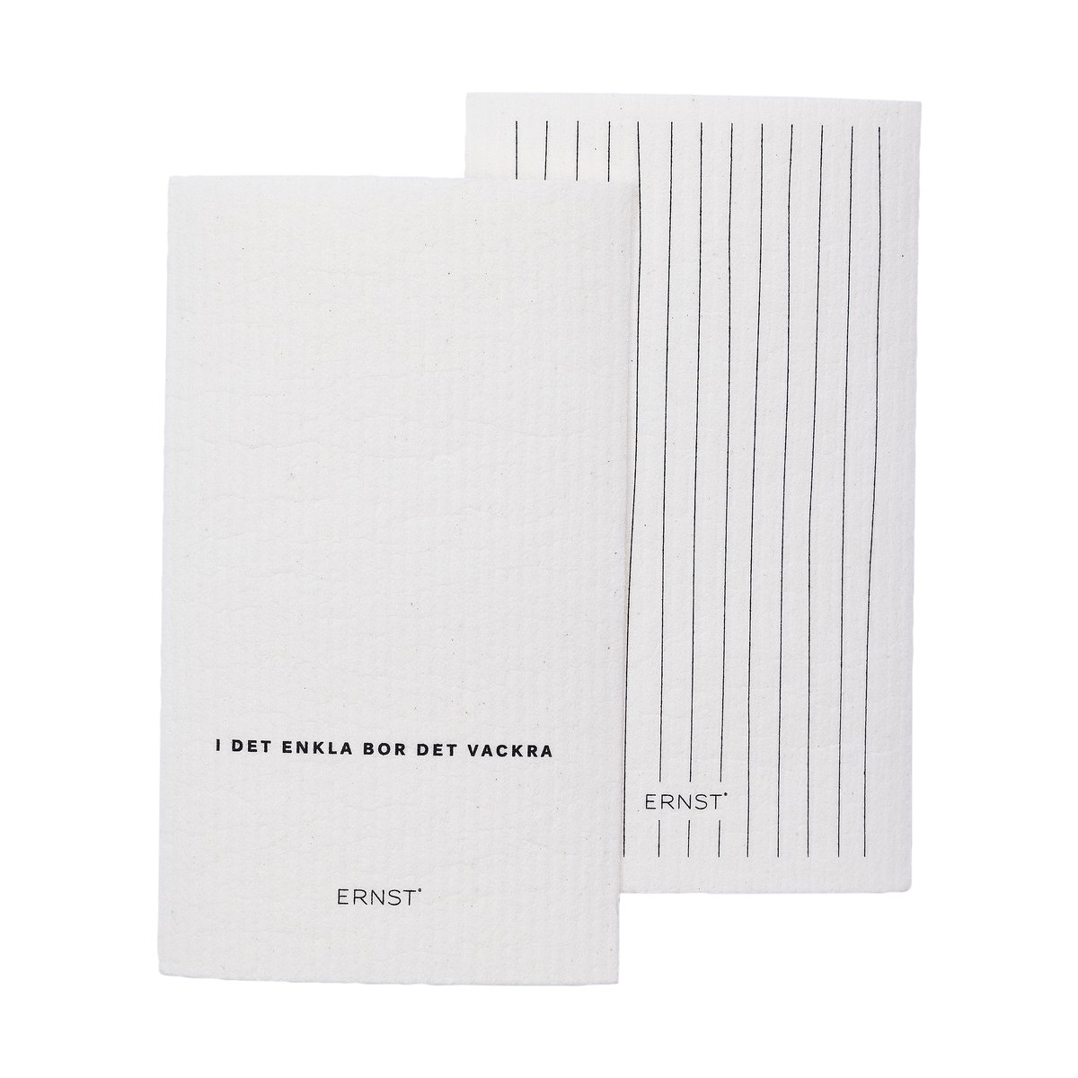 Ernst dishcloth quote/striped 2-pack White | Scandinavian Design | Dishcloths & brushes | White