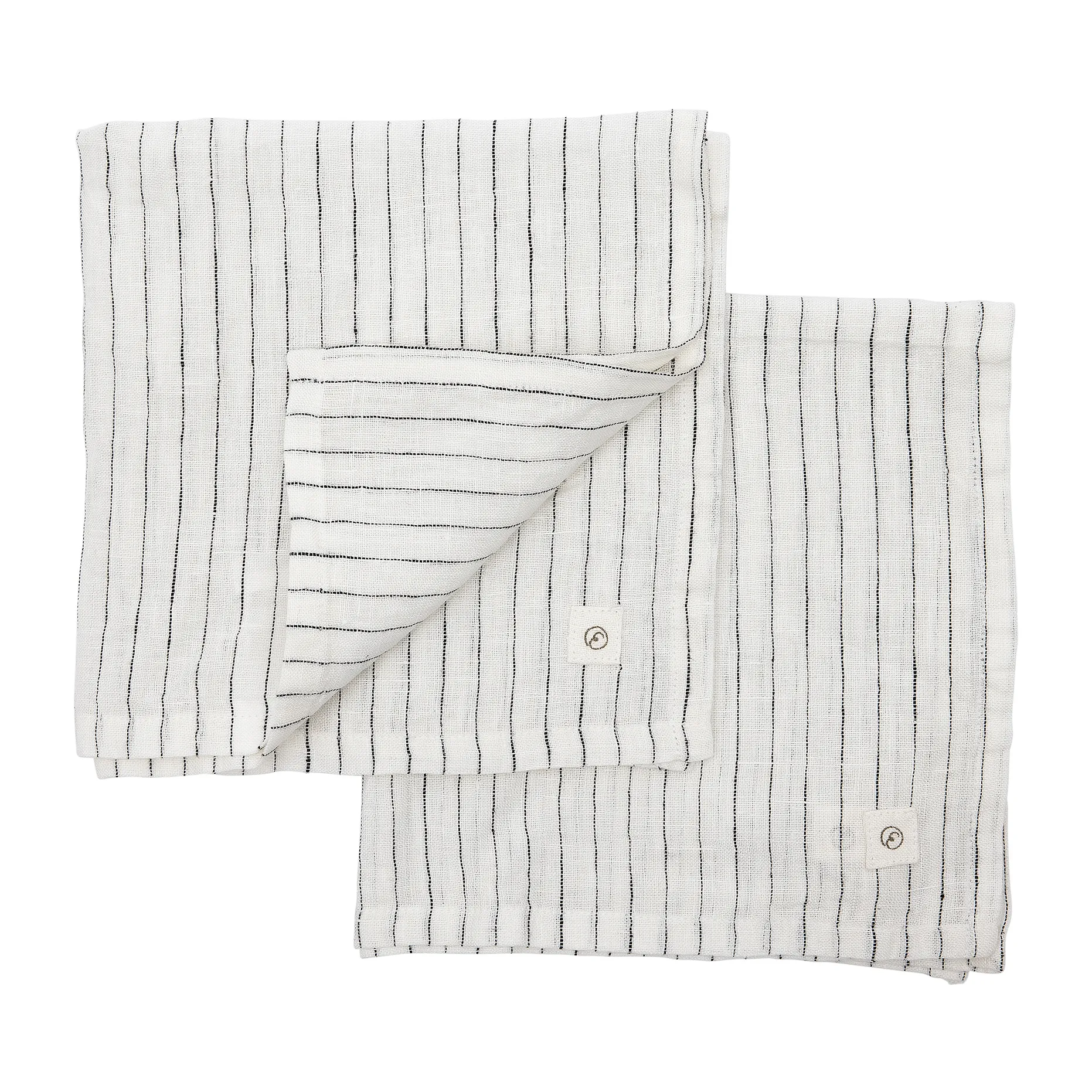 Ernst fabric napkin linen 40x40 cm 2-pack, White-black ERNST