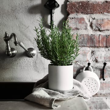 Ernst flower pot with zink saucer 19 cm - White - ERNST