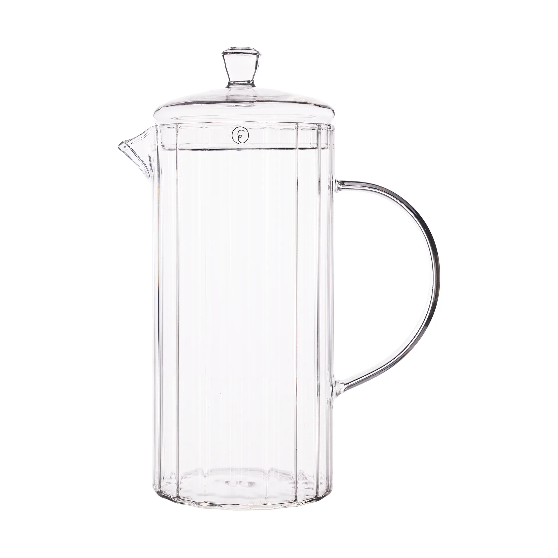Ernst glass jug ribbed 1 L, Clear ERNST