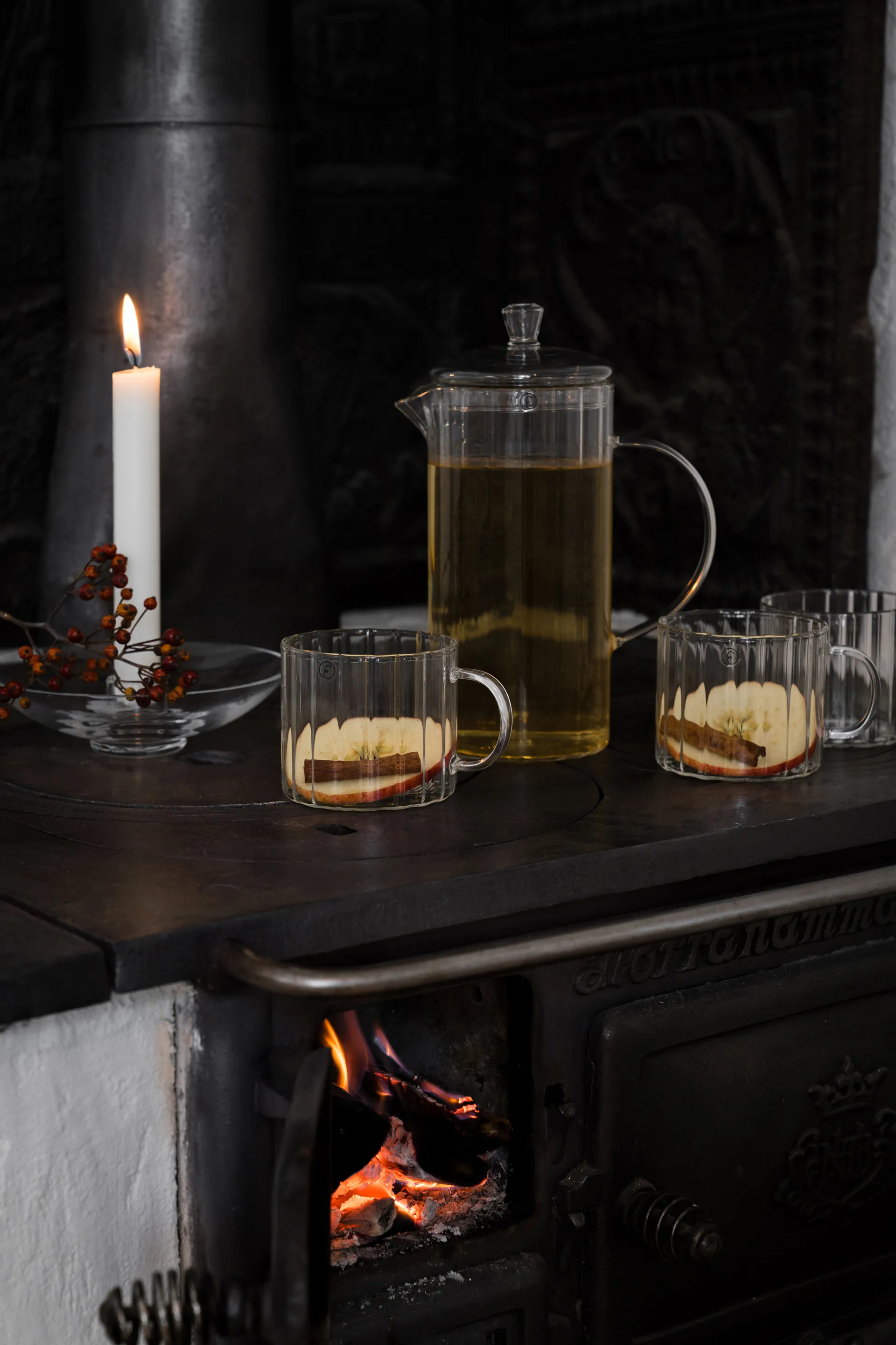 Ernst glass mug ribbed Ø8 cm, Clear ERNST