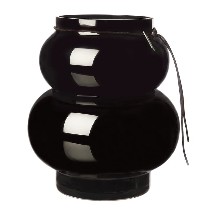 Ernst glass vase curved 21.5 cm - Black - ERNST