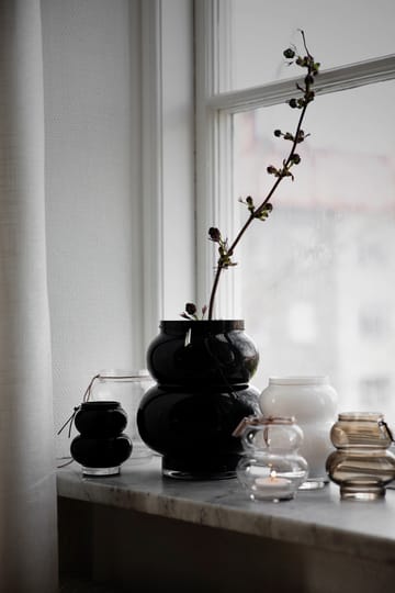 Ernst glass vase curved 21.5 cm - Black - ERNST