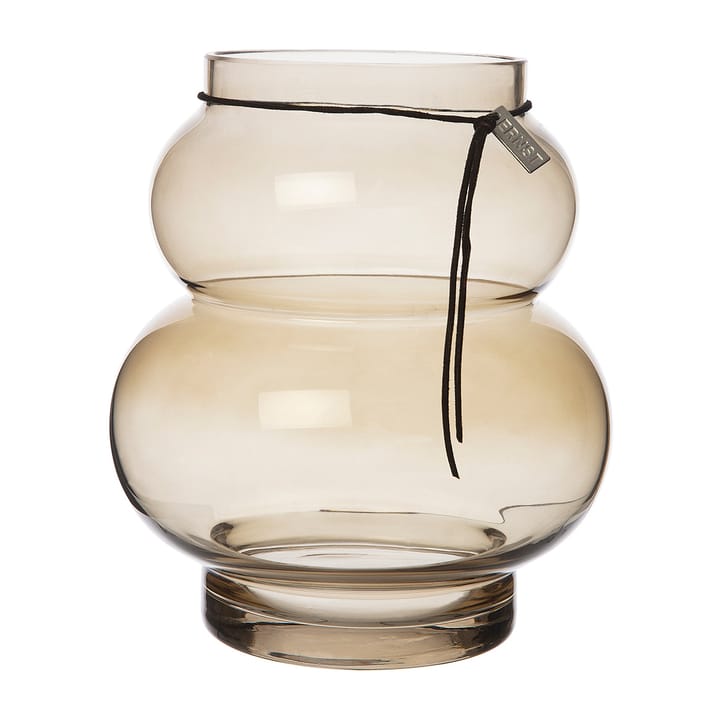 Ernst glass vase curved 21.5 cm - Chestnut - ERNST